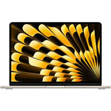 Laptop with a black screen displaying a yellow abstract pattern on a white background