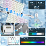 ATTACK SHARK R82 HE Rapid Trigger Keyboard (White Contours)