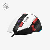 Gaming mouse with RGB lighting on a white background, featuring the Bloody brand.