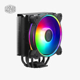 Cooler Master CPU cooler with RGB lighting on a white background