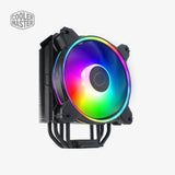 Cooler Master CPU cooler with RGB lighting on a white background