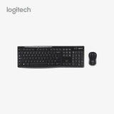 Logitech keyboard and mouse set on a white background