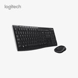 Logitech keyboard and mouse set on a white background