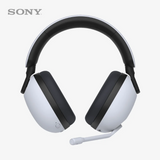 Sony gaming headset with white and black design on a light gray background