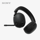 Black Sony headset on a white background