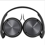 Black Sony headphones on a white background
