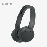 Blue Sony headphones on a white background