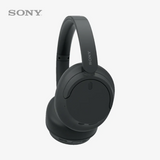 Black Sony headphones on a white background