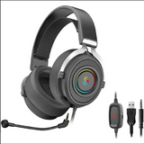 Gaming headset with microphone and cable on a white background
