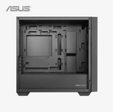 Black computer case with ASUS branding on a white background