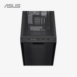 Black computer case with ASUS logo on a white background