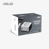 Asus Prime 750W Gold power supply unit packaging on a white background