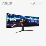Gaming monitor with ASUS and ROG branding on a white background