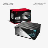 Asus ROG Thor 1500W Titanium power supply unit with packaging on a white background