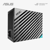 Asus ROG power supply unit with striped design on a white background