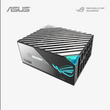 Asus ROG power supply unit with striped design on a white background