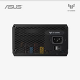 Back view of an ASUS TUF Gaming power supply unit on a white background