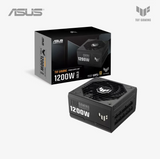 Asus TUF Gaming 1200W power supply unit and packaging on a white background