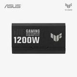 Black power supply unit with ASUS and TUF Gaming branding on a white background
