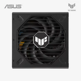 Power supply unit with fan and ASUS TUF Gaming logo on a white background