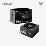 Asus TUF Gaming 850W power supply unit and packaging on a white background