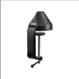 Black Rode microphone clip on a white background