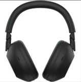 Black over-ear headphones on a white background