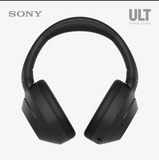 Black Sony headphones on a white background with 'Sony' and 'ULT Power Sound' text.